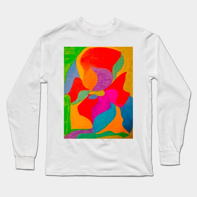 Abstract Painting Flower Art Long Sleeve T-Shirt by colorful444